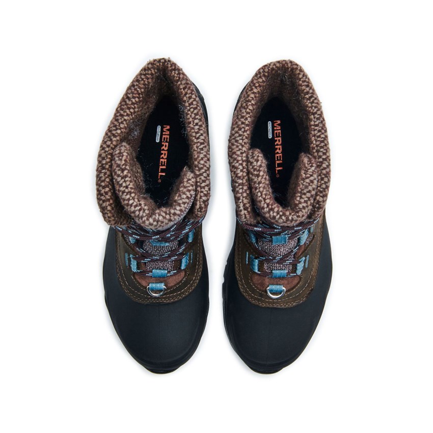 Chaussures Randonnée Merrell Thermo Aurora 2 Mid Shell Waterproof Marron Foncé Femme | J.F.QVSQ